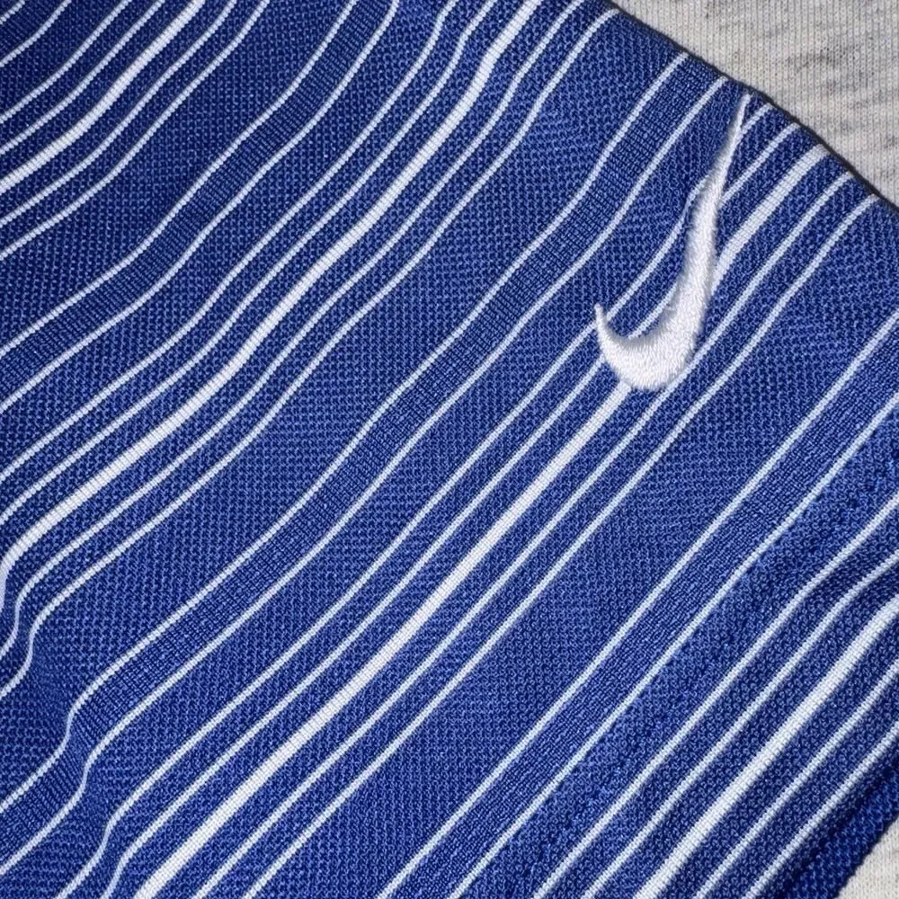 Nike Golf Dri-FIT Mens Polo Shirt XXL Blue/White Striped Short Sleeve Polyester
